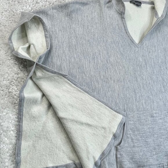 Vince Wool Double Face Hooded Poncho Sweater Gray M/L - Picture 4 of 9